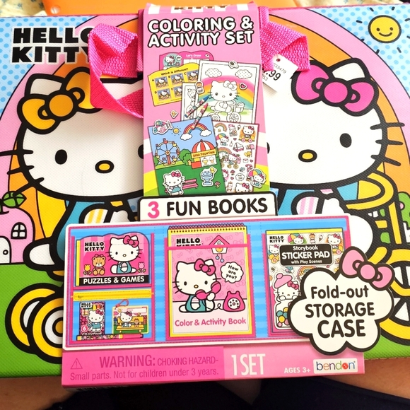 Hello Kitty Carry All Color Activity Art&Crafts Hobbies Kids Travel Gifts - Picture 2 of 14